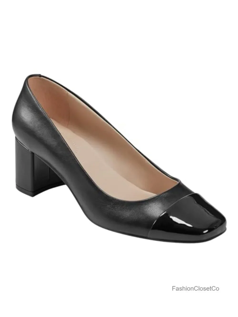 Bandolino Candy Block Heel Pump Faux Leather Slip-On 2.2